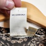 Max Studio Silk Blouse Black Beige Sheer Ruffle Victorian Boho Dark Academia SM Photo 3