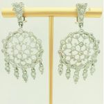 Judith Ripka  925 Sterling Silver CZ Diamonique Dangle Drop Earrings Signed Photo 5