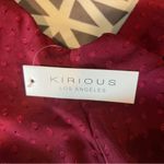 Kirious LA Burgundy Swiss Dot Chiffon Bell Sleeve Tie Back Cutout Crop Top‎ L Red Size L Photo 8