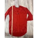 ZARA BASIC Rust Red Textured V Neck Long Sleeve Shirt Dress Women Size Small Photo 6