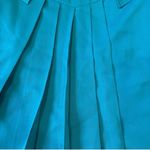 Carla Roveda Teal 100% Wool Pleated Midi Skirt Italian Designer Size L Green Photo 2