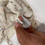 American Eagle  Lace Trim Floral Cami Tank Top Cream Size M Photo 4