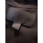 Intermix  Gorgeous Black 100% Silk Black Longsleeve Top with Collar Size Small Photo 3