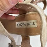 Steve Madden Heels Womens 7 Tan Alva Stacked Block Heel Open Toe Suede Leather Photo 7