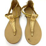 Jack Rogers  size 6.5 gold braided sandals zip rear made in dominican‎ republic Photo 0