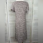 Fresh Produce  Women's Brown Abstract Print Short Sleeve Stretch Knit Dress-M Photo 2