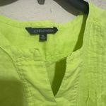 John Mark  blouse lagenlook top 100% Flax Neon Green womens sz XL popover Photo 2