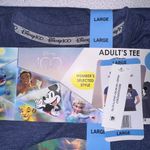Disney ‎ 100 Unisex Character Licensed Navy Heathered Short Sleeve T-shirt Large Photo 1