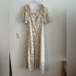 Unbranded Floral Maxi Dress Puff Sleeve Eyelet Embroidered Boho Medium Yellow Photo 6