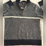 Untuckit Wool Sweater 1/4 Zip 100% Extra Fine Merino Womens XL Navy Fall Blue Photo 6