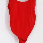 ANDIE The Ibiza One Piece Swimsuit Scoop Back Ruched in Cherry Red Women's S Photo 3