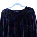 Briggs New York Womens Size Petite Large Multicolor Velvet Swirl Embellished Top Photo 1
