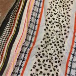 CAbi  Can Do #5948 100% Silk Black, 
White, Red, Pink, Yellow Geometric Scarf Photo 9