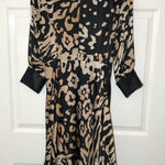 ZARA Woman 100% Silk Vintage Style Cheetah Wrap Dress Size L Photo 0