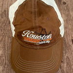 Houston Livestock Show and Rodeo Baseball Cap Strapback Hat OSFM Brown Cowboy White Photo 0