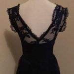 Madison Marcus Black With Metallic Blue Lace Overlay Dress Size XS Extra Small Photo 6