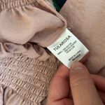 Tularosa Blush Pink Smocked Ruffle Collar Peplum Puff Long Sleeve Cropped Blouse Photo 5