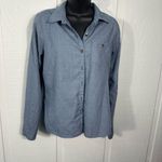 The North Face  Blue Women’s Button Down Long Sleeve Shirt Size Small EUC Photo 1