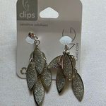 Icing NWT Silver Sparkling Chandelier Clip On Earrings Photo 0