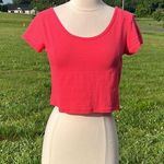 Cherish  Coral Pink Cotton Crop Top Womens Large Photo 0