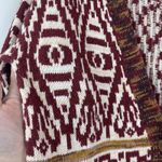 Lucky Brand Boyfriend Cardigan Sweater S Red Jacquard Southwestern Aztec Tribal Photo 4