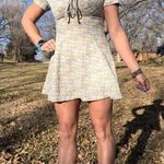 Vintage 70s Double Knit Poly Abstract Geometric Babydoll Mini Dress Purple Green Size M Photo 2