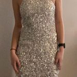 Parker Silver Sequin Dress Photo 1