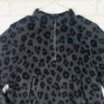 Old Navy  Leopard Print Quarter Zip Pullover Fleece Sweatshirt XS Photo 2