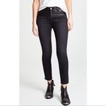 Current/Elliott The Fused High-Waist Stiletto Jeans Faux-Leather Black Size 25 Photo 3