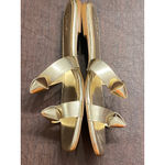 J.Crew Metallic Gold Knot Slide Sandals Size 9 Minimalist Chic Resort Coastal Photo 3