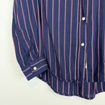 Grayson The Hero Button Up Shirt Frank‎ & Eileen Navy Blue Red Stripe Sz 2 Small Photo 5