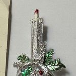 Lot Of 2 Christmas Holiday Brooch Pins Reindeer / Candle 1 Signed Gerry’s Photo 1