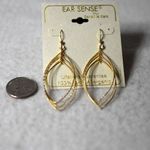 NWT Triple Teardrop 2.5" Textured Gold Tone Metal Dangle Fish Hook Earrings Photo 0
