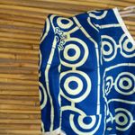 None Gorgeous Puff Sleeve Blue/ Yellow Shirt Sz M Photo 1