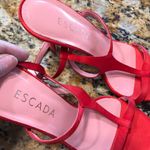 Escada Satin Red Sandal Pumps sz38 Size 8 Photo 5