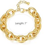 Amazon Gold Bracelet-Women Lane Woods 14k Gold Plated Chunky Thick Large Link Chain Photo 1