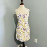 ZARA Bloggers Fav Multicolor Floral Sweetheart Neckline Mini Dress Sz L Cotton Photo 8