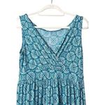 st. john's bay  PL Sleeveless Maxi Dress Teal White Coastal Resort Cruise Beachy Photo 11