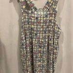 Cute vintage 80’s cottagecore granny floral windowpane jumper skirt mini Yellow Size 1X Photo 0