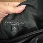 Carmen Marc Valvo  Collection Black Asymmetric Neck Bow Cocktail Party Dress Sz 8 Photo 2