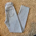 AGOLDE Criss Cross Straight Jeans in Women's Size 24 Button Fly Raw Hem Lt Wash Photo 4