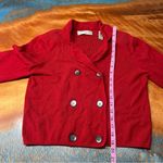 Valerie Stevens Vintage  Red Merino Wool Double-Breasted Cardigan small Hong Kong Photo 6