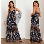 Free People NEW ‎ Black Love Letter Floral Lace Wide Leg Romper/Jumpsuit Size XS Photo 3