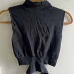 ZARA | Knit Mock Neck Crop Top Cut Out Small Gray Photo 1