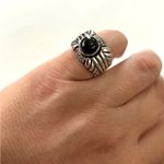 Judith Ripka  ring sterling silver onyx cz sz6 Photo 6