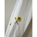 Anthropologie Maeve by  Embroidered Floral Button-Down Shirt White Yellow Size L Photo 2