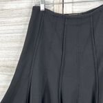 Dalia Collection  Black Midi Skirt with Seams-10 Photo 1