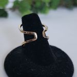 Gold and Crystal Double Band Adjustable Ring Photo 2