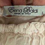 Elena Baldi Italy‎ 100% Silk Peasant Top Crochet Trim Bell Sleeve Blouse Size Lg Tan Photo 13