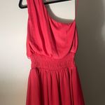 Glam Small One Shoulder Dress Hot Pink Photo 0